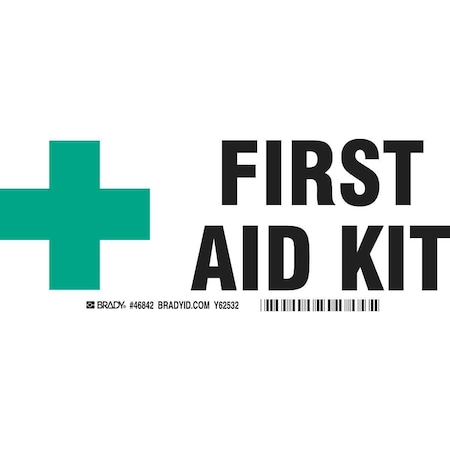 Brady First Aid Kit, 3-1/2 in x 10 in, Rectangle, Aluminum, 46842 46842